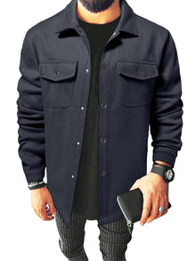 Couture - Dickes Herren-Freizeithemd – Dunkelblau