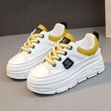 Damen modische Plateau-Sneaker mit verstärkter Dämpfung – Gelb