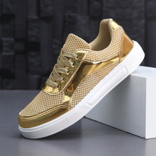 Damen Metallic Mesh Fashion Sneakers Fudus – Gold