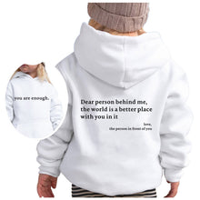 Damen Kapuzenpullover mit motivierendem Schriftzug und lässigem Schnitt – Weiß