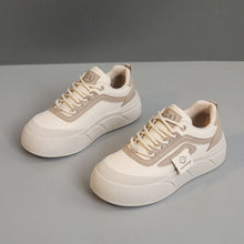 Damen modische Plateau Sneakers mit Sportprofil und atmungsaktivem Obermaterial – Khaki