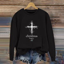 Damen Sweatshirt mit christlichem Motiv und weichem Innenfutter – Schwarz