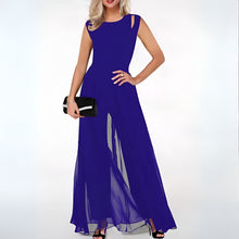Elegantes Damen Kleid mit Taillengürtel – Königsblau