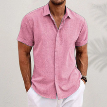 Klassisches Herren Sommerhemd – Leichtes Kurzarm-Design – Rosa