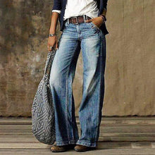 Sarah | Damen Vintage Denim Jeans mit Weiten Beinen – Hellblau
