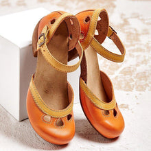 Offene Mittelblocksandalen Mit Zehenausschnitt - Jenna – Orange