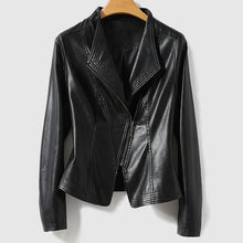 Stilvolle Lederjacke Mit Reißverschluss Für Damen | Ideal für den Alltagsgebrauch – Schwarz