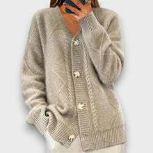 Erelia – Strickcardigan mit Knopfleiste – Grau