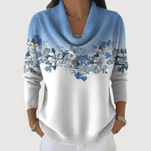 Sabatina - Pullover Mit Blumenmuster Und Weichem Kragen – Blau
