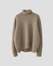 Irena | Pullover mit Rollkragen in klarer Silhouette – Braun