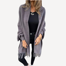 Alina | Eleganter langärmeliger Wickelpulli – Grau (Fast ausverkauft)