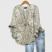 Juria – Bluse Mit Rüschenärmeln Und Blumenmuster – Grün