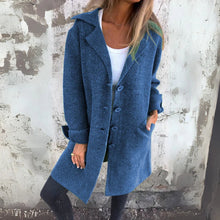 Norlina | Eleganter Kati-Mantel mit Knöpfen – Blau