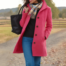 Danla – Langarmmantel Mit Taschen – Rosa