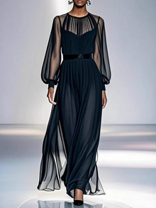Cira – Elegantes, lässiges Maxikleid – Schwarz