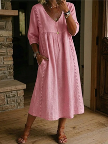 Zelmiraa – Midikleid Mit Seitentaschen – Rosa