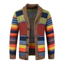 Niklas - Vielseitige und kuschelige Wollstrickjacke – Regenbogen Farbe