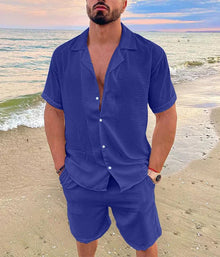 Elegantes Herren Sommer-Set mit Struktur | "Old Money" Stil – Blau
