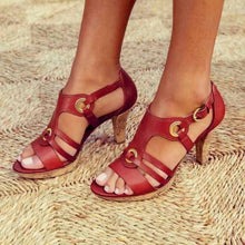 Rozenn – Sandalen Mit Hohen Absätzen Und Fesselriemchen – Rot