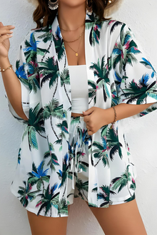 Rosalinda - Schickes Boho Tropisches Zweiteiliges Outfit – Palmen
