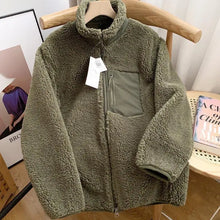 Damen Winterjacke | Teddy-Effekt | Kuschelig weich & winddicht – Olivgrün