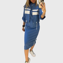 Damen elegantes Zweiteiler Set – Blau