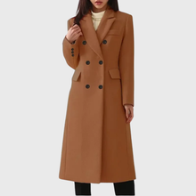 Andrea | Damen Klassischer Wollmantel – Dunkelbraun