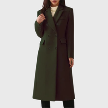 Andrea | Damen Klassischer Wollmantel – Dunkelgrün
