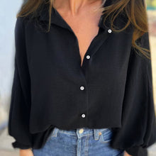 Leila® | Elegante Bluse mit Knöpfen – Schwarz
