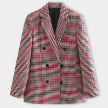 Maßgeschneiderter Blazer mit Karomuster für Frauen – Rosa