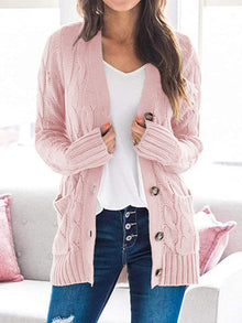 Lässiger Cardigan für Damen | Langarm – Rosa