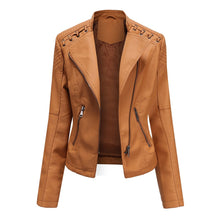 Lilian | Damen Modische Jacke mit asymmetrischem Reißverschluss – Kamel