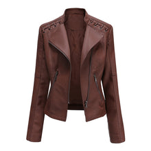 Lilian | Damen Modische Jacke mit asymmetrischem Reißverschluss – Kaffee