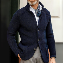 Eleganter Herren Cardigan | Strickjacke Mit Knöpfen – Blau