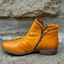 Stiefelette Damen Komfort Herbst | Modisch Reißverschluss – Gelb