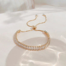 Verstellbares Cubic-Zirkonia-Armband aus Gold und Silber – Gold