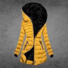 Stilvolle warme Winterjacke für Damen – Gelb