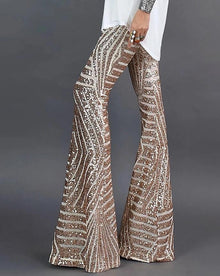 Damen Glitzer-Hose in Metallic-Optik – Gold