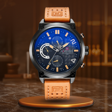 van Baerle® - Quarz-Datum-Uhr – Orange Schwarz
