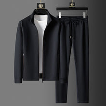 Herren Loungeanzug | 2-teiliges Set mit Jacke & Hose | Weiches Material & Modernes Design – Tiefschwarz