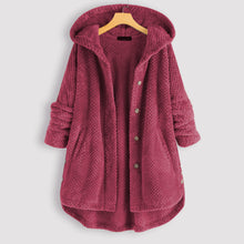 Damen Winter Wendejacke mit Kapuze - Warmes Fleece – Rosa