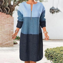 Elegantes Damen Cocktailkleid mit Rundhalsausschnitt – Blau