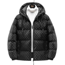 ROBERT - Baumwolljacke mit Allover-Briefdruck – Schwarz