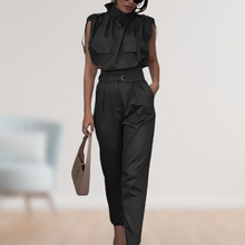 Ärmelloser Jumpsuit | Taillierter Schnitt | Elegante Raffinesse – Schwarz