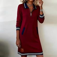 Keshara - Schickes Baumwoll Kleid Mit langen Ärmeln – Rot