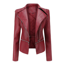 Bikerjacke Damen Slim Fit | Mit Reißverschluss – Rot