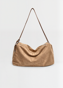 Damen Wildleder Umhängetasche – Vegane Schultertasche Elegant & Kompakt – Khaki