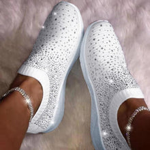 Fudus | Rhinestone Weiches Sohle Atmungsaktive Sneaker – Weiß