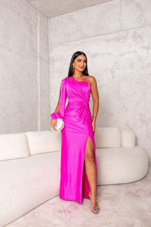 Adah - Elegantes Damen Maxikleid Lang Stilvoll – Helles Rosa