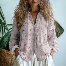 Lurellea - Bluse mit weichem Griff und Blattprint – Pink